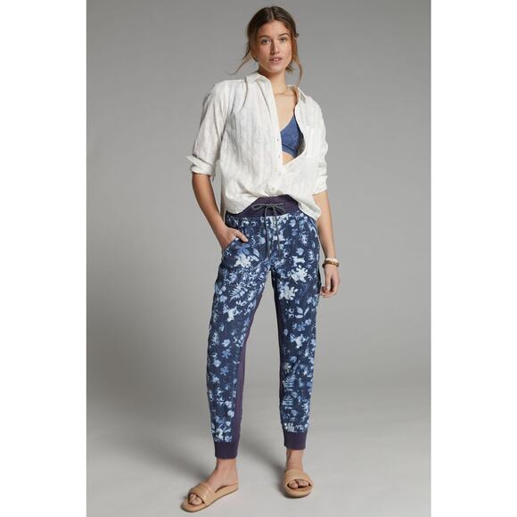 NEW Anthropologie The Nomad Blue and White Joggers - XS - Picture 1 of 10